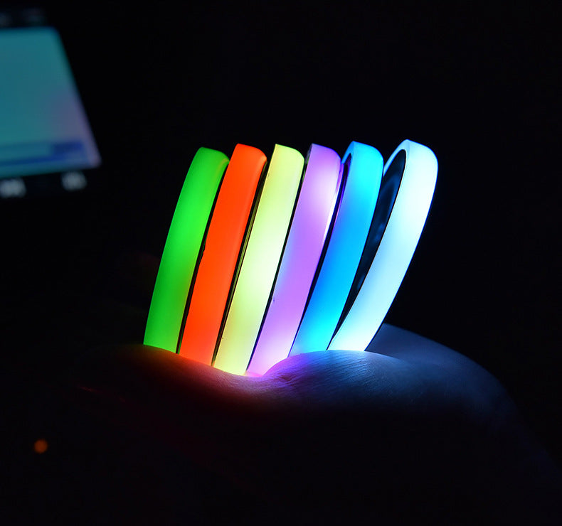 Colorful LED Cup Holder Coaster – Solar & USB Charging, Non-Slip Ambient Light for Car
