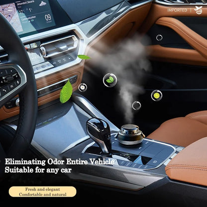 Portable Kinetic Car Air Freshener – Solar Powered Double Ring Rotating Fragrance Diffuser