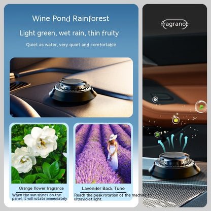 Portable Kinetic Car Air Freshener – Solar Powered Double Ring Rotating Fragrance Diffuser