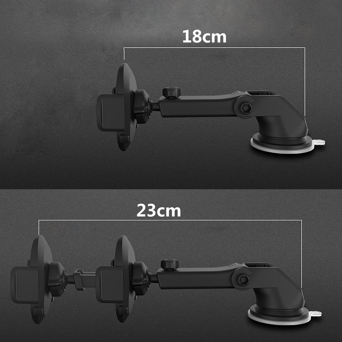 Telescopic Car Phone Holder with Suction Cup – Adjustable Dashboard Mount