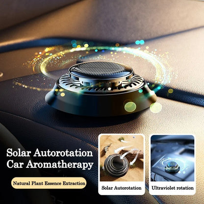 Portable Kinetic Car Air Freshener – Solar Powered Double Ring Rotating Fragrance Diffuser